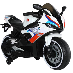 موتور شارژی دو چرخ بی ام و RR دو موتور سفید AX3061_اسباب بازی